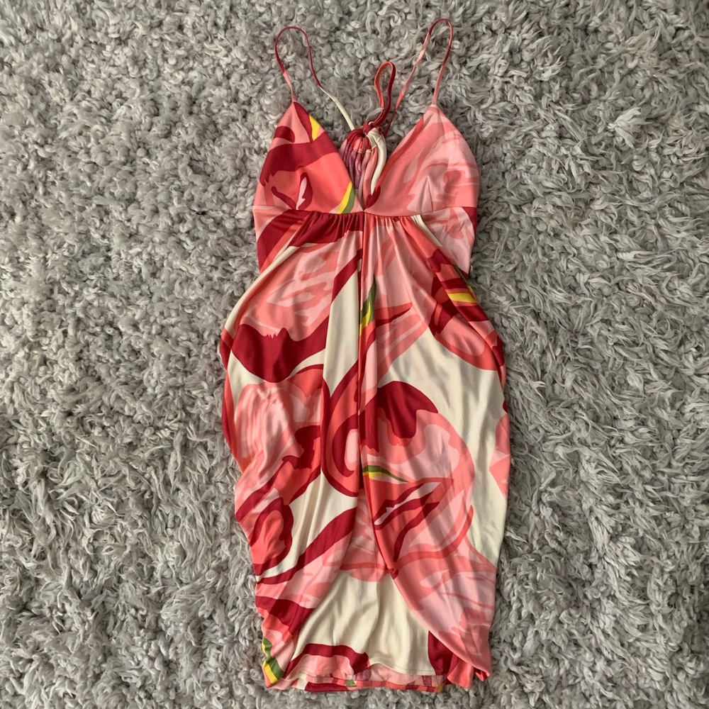 Mara Hoffman Pink Floral Silk Tulip Dress